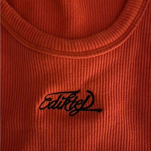 Edikted Orange Cropped Tank Top - Picture 3 of 4